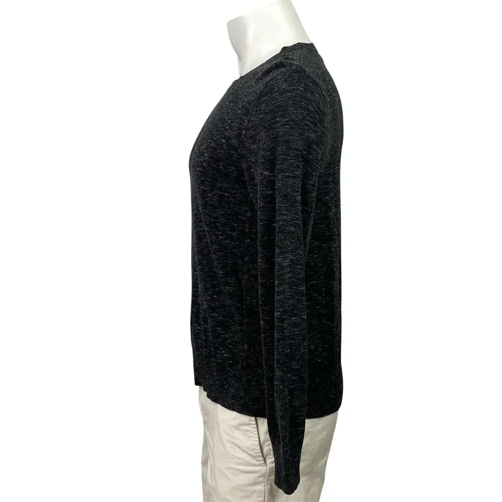 Banana Republic Men's Black Heather Long Sleeve Crew Neck Sweater Top Size S